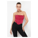 Trendyol Fuchsia Crop Lined Corset Detailed Knitted Bustier