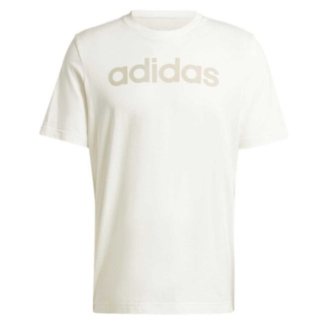 adidas ESSENTIALS SINGLE JERSEY LINEAR Pánske tričko, béžová, veľkosť