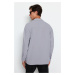 Trendyol Gray Oversize Fit Open Collar Summer Linen Look Shirt