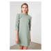 Trendyol Mint Velvet Ruffle Detailed Dress