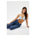Trendyol Extra Push-Up T-shirt Bra Knitted Bra with Blue Rope Strap