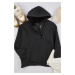 Trendyol Anthracite Oversize/Wide Cut Zipper Inside Printed Polar Fleece Sweatshirt