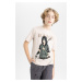 DEFACTO Boys' Crew Neck Printed Short Sleeve T-Shirt