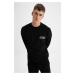 DEFACTO Slim Fit Crew Neck Printed Sweatshirt