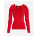 Sveter Karl Lagerfeld Cut Out Knit Sweater Červená