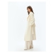 Koton Extra Long Cashmere Coat with Belt Detail and Pockets