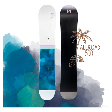 Dámsky snowboard AllRoad 500 na zjazdovku aj freeride bielo-modrý
