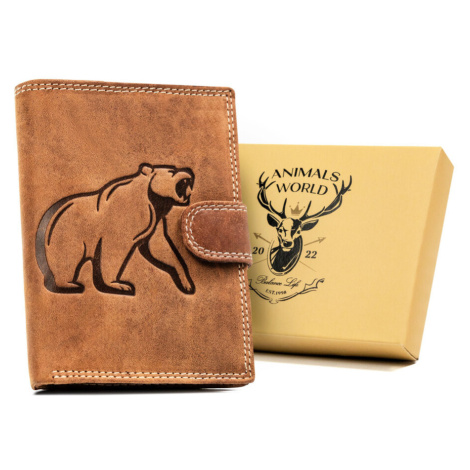 Veľká, vertikálna pánska peňaženka vyrobená z prírodnej kože - Always Wild