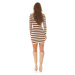 Sexy striped knitted dress with a Cut-Out blackwhite Einheitsgroesse