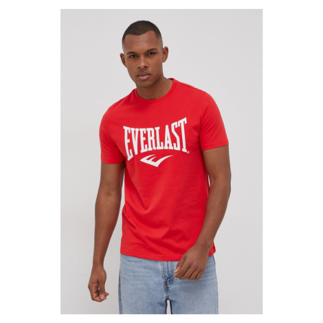 Bavlnené tričko Everlast červená farba, s potlačou