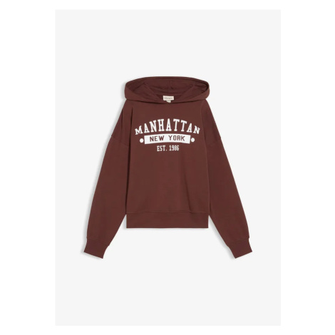 Mikina s kapucňou z čistej bavlny bonprix