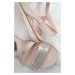Ružové semišové sandále 1-28141