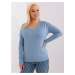 Light blue fitted viscose sweater plus size