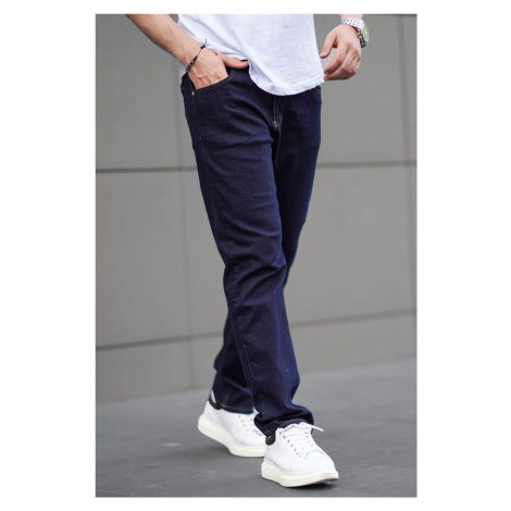 Madmext Dark Blue Straight Fit Men's Denim Trousers Jeans 6856