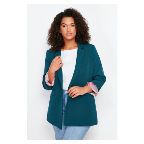 Trendyol Curve Green Woven Plus Size Jacket