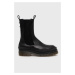 Kožené topánky Chelsea MOA Concept dámske, čierna farba, na platforme