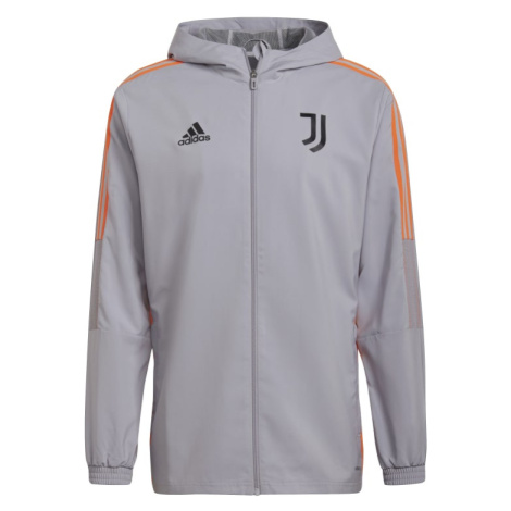 Juventus Torino pánska bunda s kapucňou presentation grey Adidas