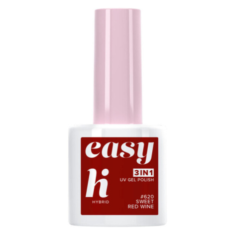 Hi Hybrid Laky Easy 3v1 lak na nechty 5 ml, 620 Sweet Red Wine