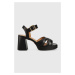 Kožené sandále Geox D SOLEDEA čierna farba, D35RHB 00043 C9999