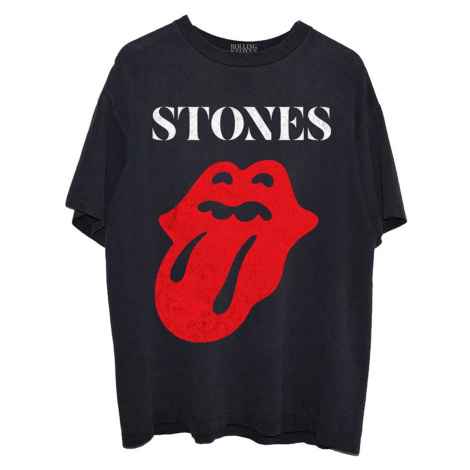 The Rolling Stones tričko Sixty Classic Vintage Solid Tongue Čierna