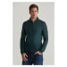 SVETER GANT EXTRAFINE MERINO WOOL HALF ZIP TARTAN GREEN