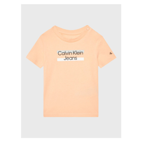 Calvin Klein Jeans Tričko Hero Logo IN0IN00068 Oranžová Regular Fit