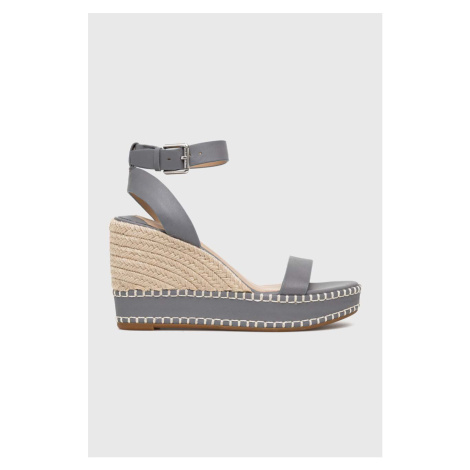 Kožené sandále Lauren Ralph Lauren HILARIE šedá farba, 802898506006