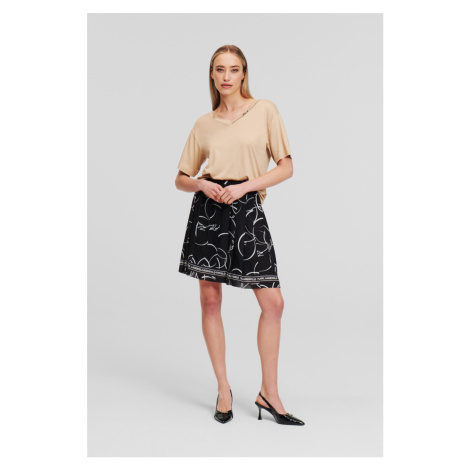 Sukňa Karl Lagerfeld Pleated Print Mini Skirt Circle Aop Black/White