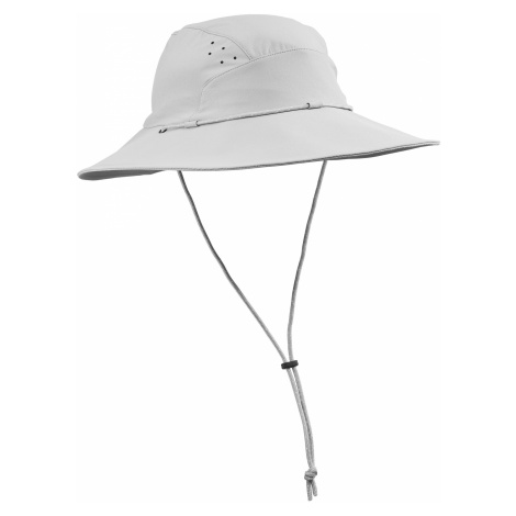 FORCLAZ Dámsky trekingový klobúk Trek 500 s ochranou proti UV svetlosivý ŠEDÁ