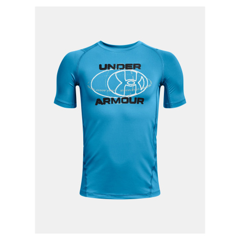 Modré chlapčenské športové tričko Under Armour UA HG Armour Novelty SS