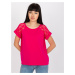 Fuchsia blouse RUE PARIS with lace on the sleeves