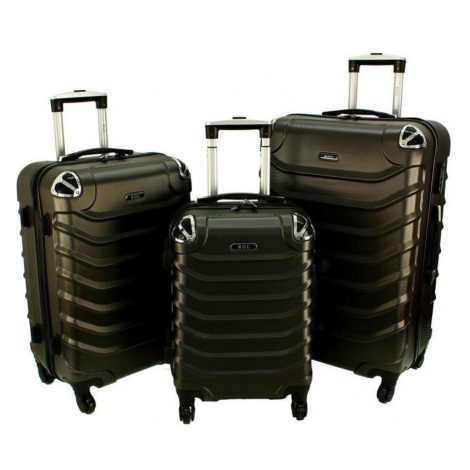Čierna sada 3 plastových kufrov &quot;Premium&quot; - veľ. M, L, XL