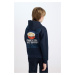 DEFACTO Boy Navy Blue Regular Fit Hooded Back Printed Thick Sweatshirt