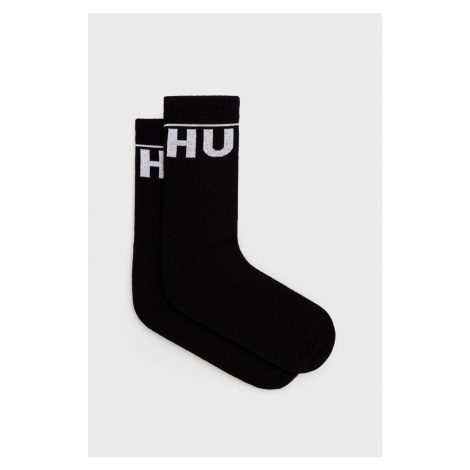 Ponožky HUGO (2-pak) pánske, čierna farba Hugo Boss