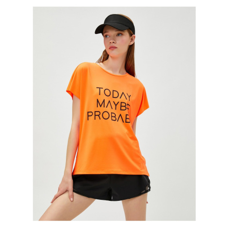 Koton Oversized Sports T-Shirt with a Slogan Print