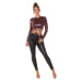 Sexy Koucla Wetlook Long-sleeved Crop Top BORDEAUX Einheitsgroesse