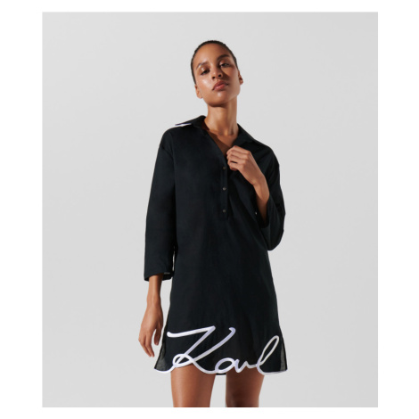 Plážové Oblečenie Karl Lagerfeld Karl Dna Signature Beach Dress Čierna