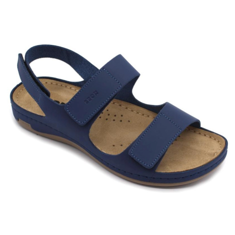 Leon 966 Zdravotné celokožené sandále 40 - 26,5cm, modrá, 2,5 cm