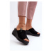 Women's Black Vleni Wedge Slippers