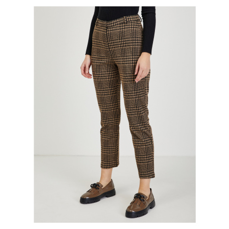 Brown women's shortened checked trousers ORSAY - Ladies