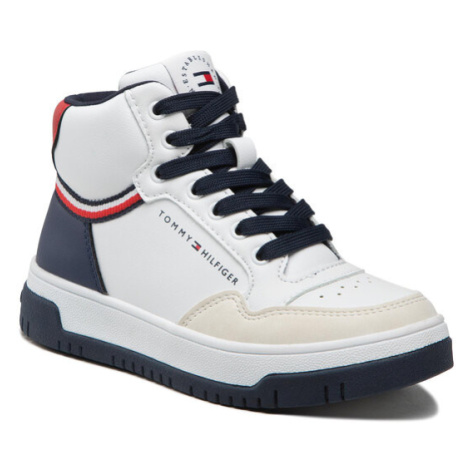 Tommy Hilfiger Sneakersy High Top Lace-Up Sneaker T3B9-32482-1355Y M Biela
