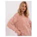 Light pink oversize sweater with round neckline