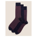 3 páry ponožiek v rôznom prevedení s vysokým podielom egyptskej bavlny Marks & Spencer ružová