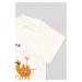 Detské bavlnené tričko zippy béžová farba