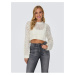 Women's cream perforated short sweater ONLY Smilla - Women