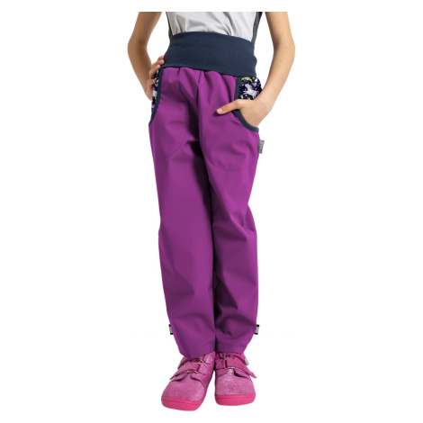 detské softshellové nohavice s fleecom Unuo Basic Jednorožce černicová 98/104 EUR