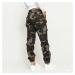 Kalhoty Urban Classics Ladies High Waist Camo Cargo Pants Camo Green