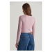 TRIČKO GANT SLIM COT/ELA LS SCOOP NECK TOP DUSTY PINK