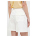 Šortky New Balance dámske, biela farba, jednofarebné, vysoký pás