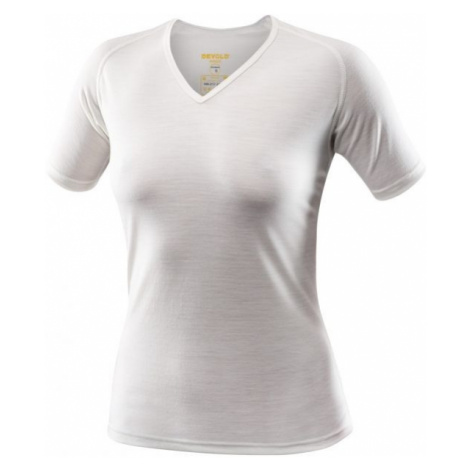 Devold BREEZE T-SHIRT V-NECK W Dámske vlnené tričko, biela, veľkosť